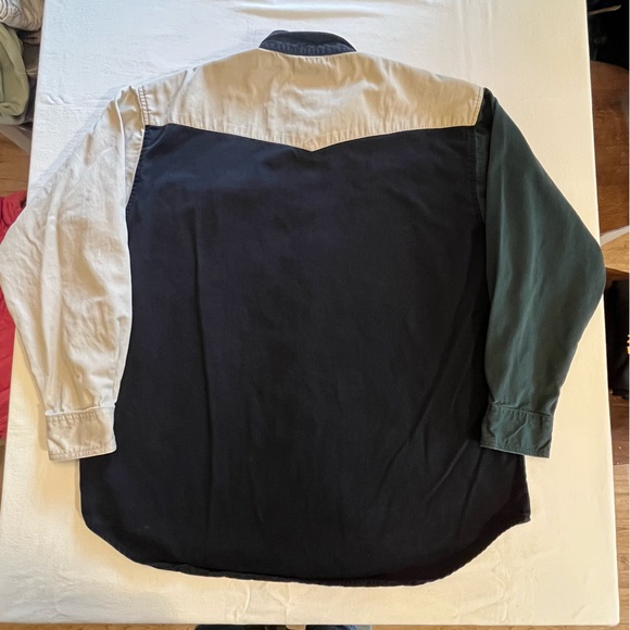Vintage Rustler By Wrangler Shirt Mens XL Color Block Button down Long Sleeve - Picture 4 of 5